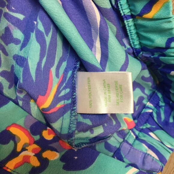 Lilly Pulitzer Middleton Palazzo Pants Women's Large Satin Polyester Tropical - Picture 5 of 8